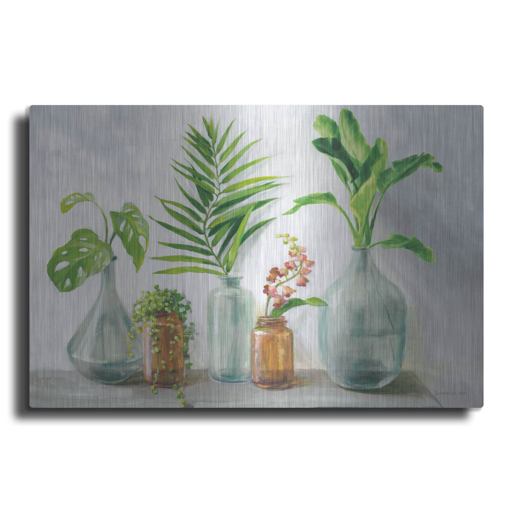 'Natural Riches 1 Clear Vase No Pampas' by Danhui Nai – Metal Wall Art