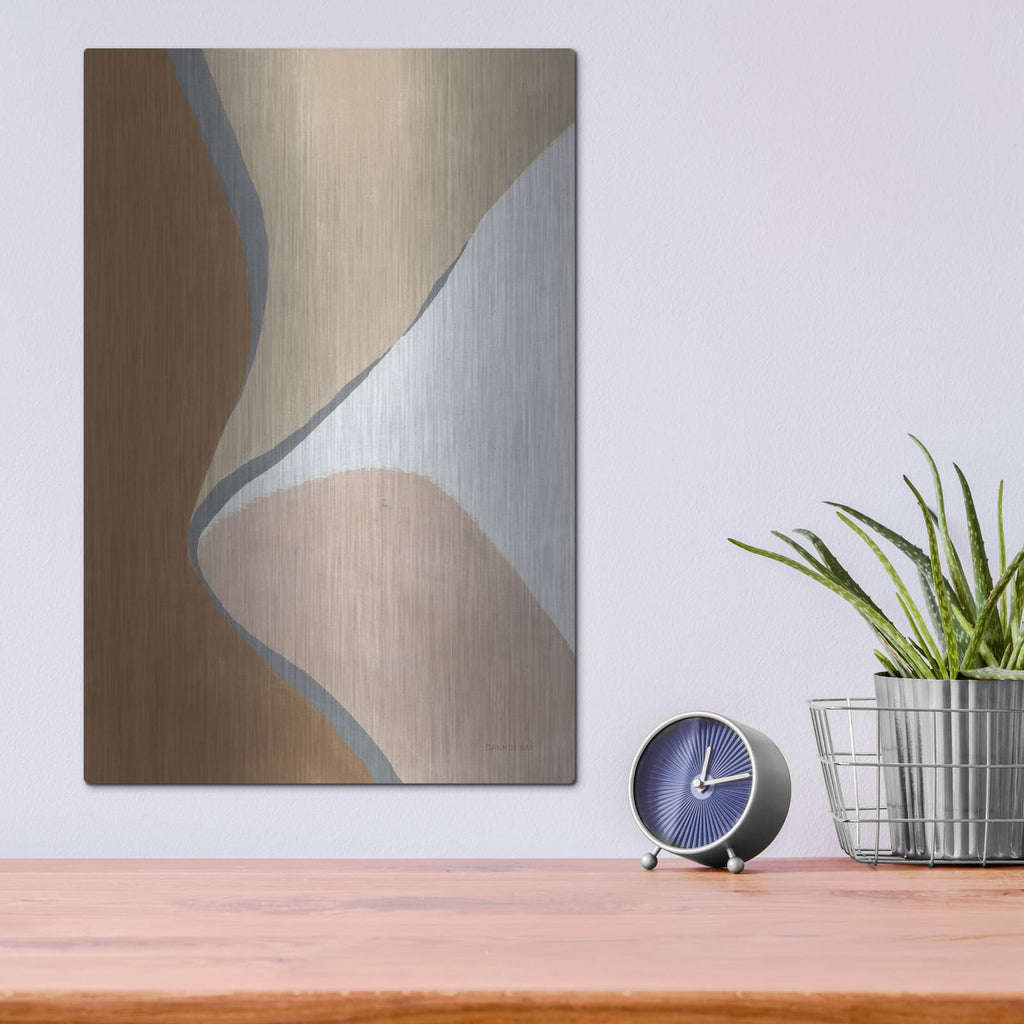 'Neutral Abstract 3' by Danhui Nai – Metal Wall Art, 12x16 room view