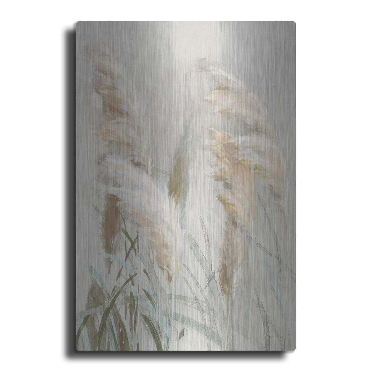 'Neutral Pampas Grasses 3' by Danhui Nai – Metal Wall Art