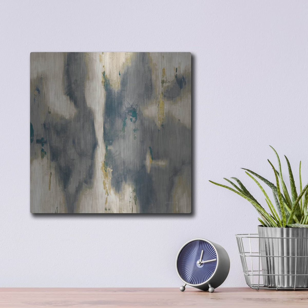'Neutral Texture 1' by Danhui Nai – Metal Wall Art, 12x12 room view