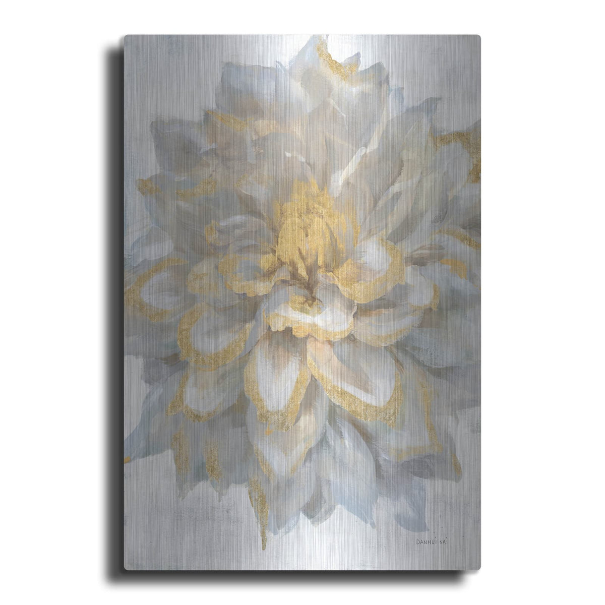 'Open Petals 1 With Gold' by Danhui Nai – Metal Wall Art