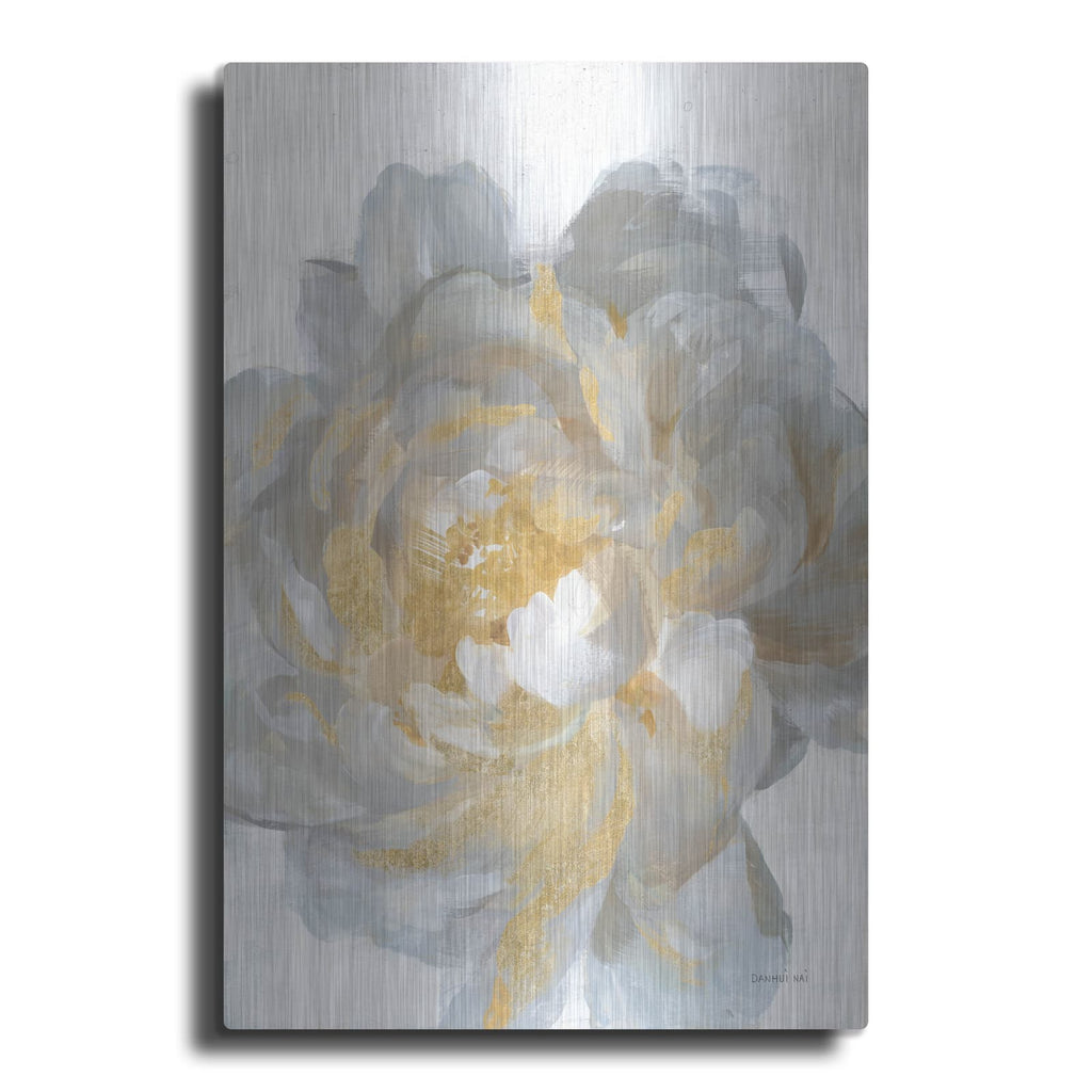 'Open Petals 2 With Gold' by Danhui Nai – Metal Wall Art