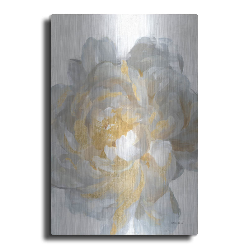 'Open Petals 2 With Gold' by Danhui Nai – Metal Wall Art