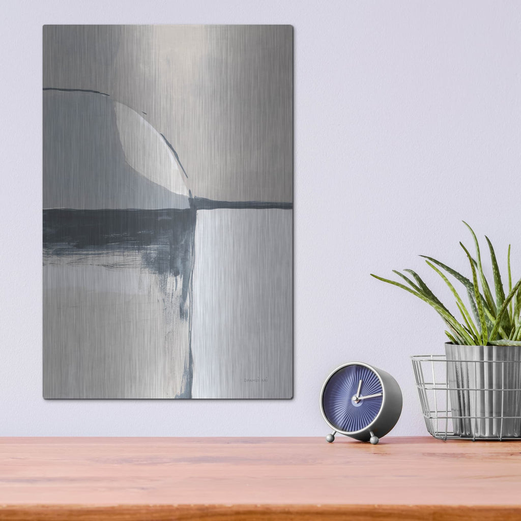 'Overlay 1 Blue' by Danhui Nai – Metal Wall Art, 12x16 room view