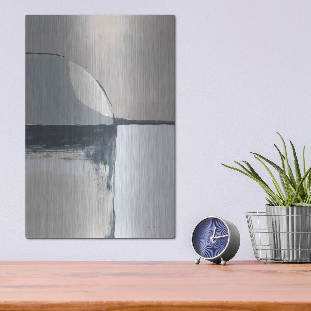 'Overlay 1 Blue' by Danhui Nai – Metal Wall Art, 12x16 room view