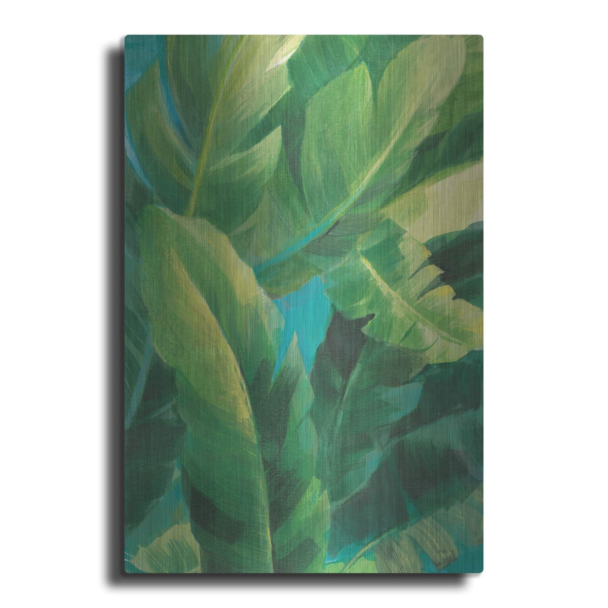 'Palm Of The Tropics 2 Teal Gold C' by Danhui Nai – Metal Wall Art