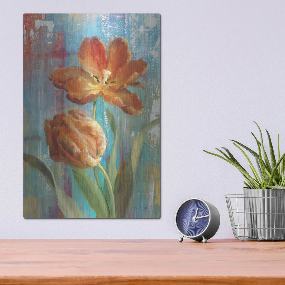 'Parrot Tulips 2' by Danhui Nai – Metal Wall Art, 12x16 room view