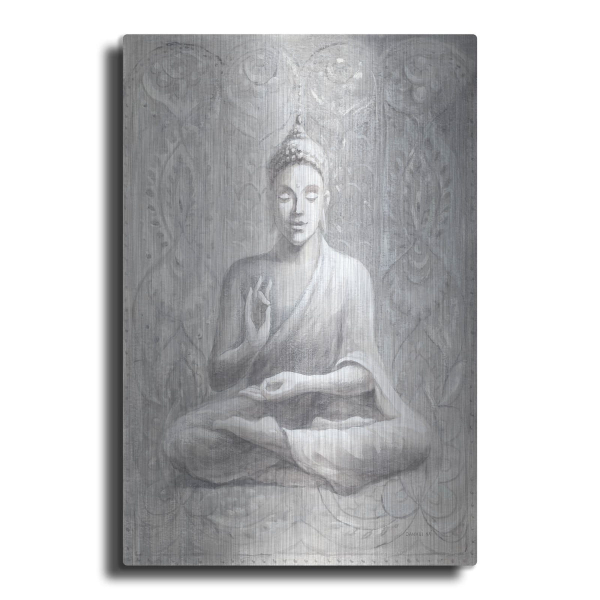 'Peace Of The Buddha Silver' by Danhui Nai – Metal Wall Art
