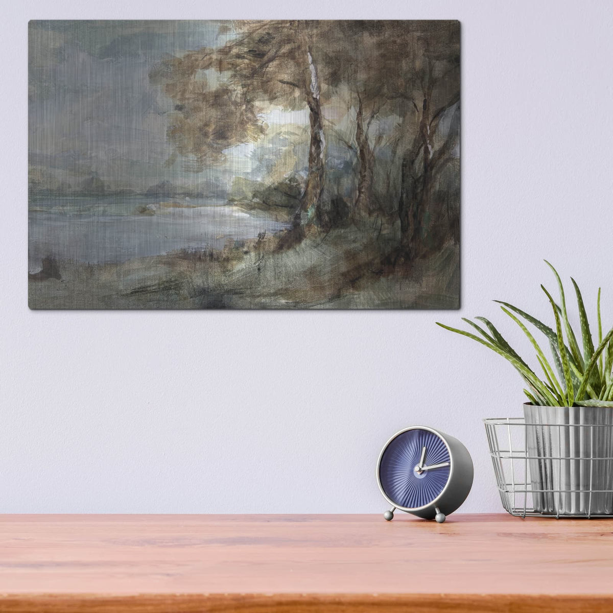 'Peaceful Lake' by Danhui Nai – Metal Wall Art, 16x12 room view