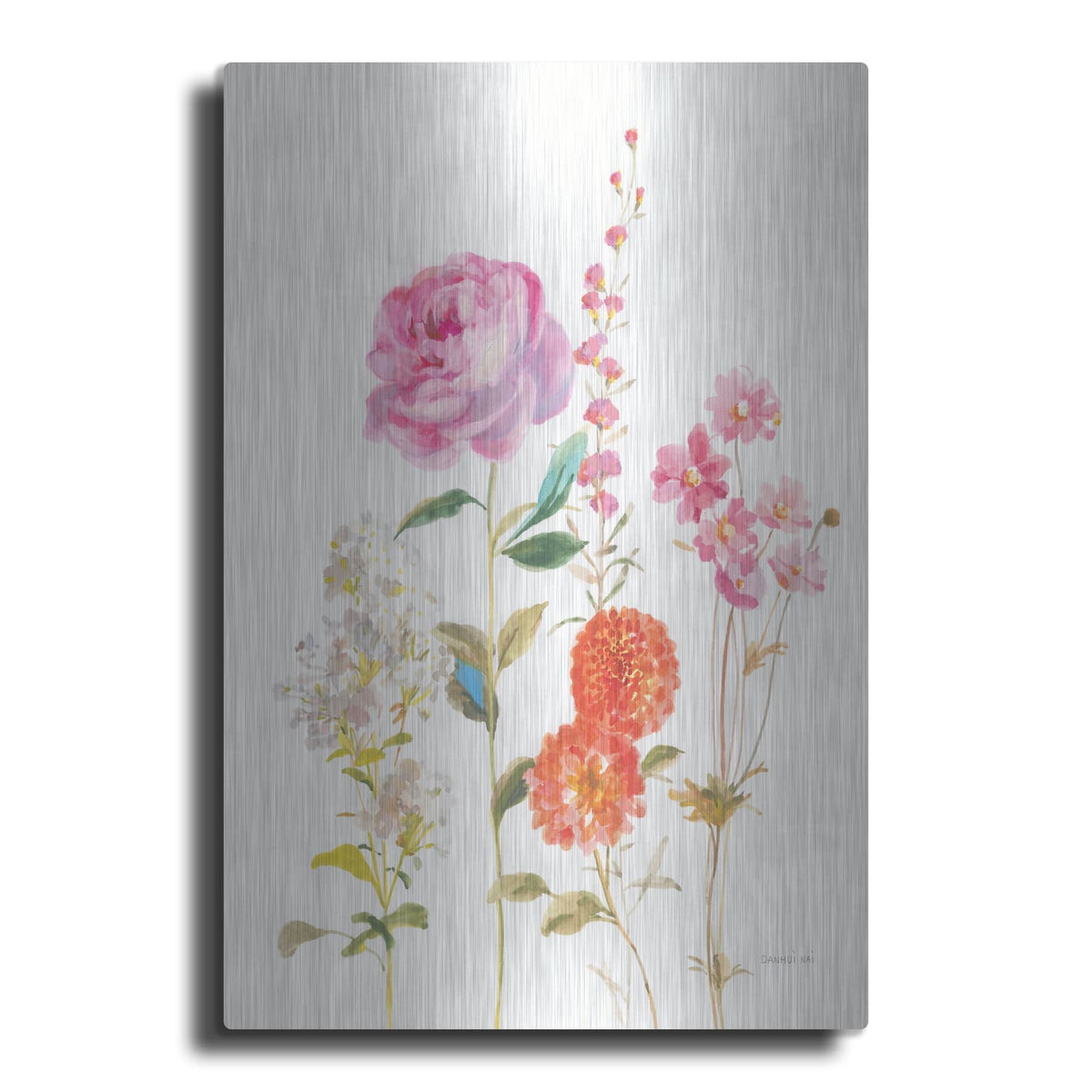 'Picket Fence Flowers 1' by Danhui Nai – Metal Wall Art