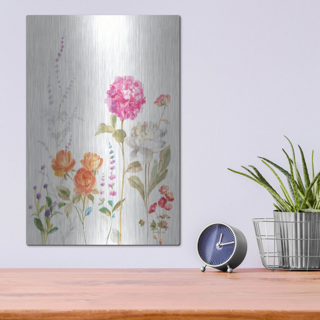 'Picket Fence Flowers 2' by Danhui Nai – Metal Wall Art, 12x16 room view