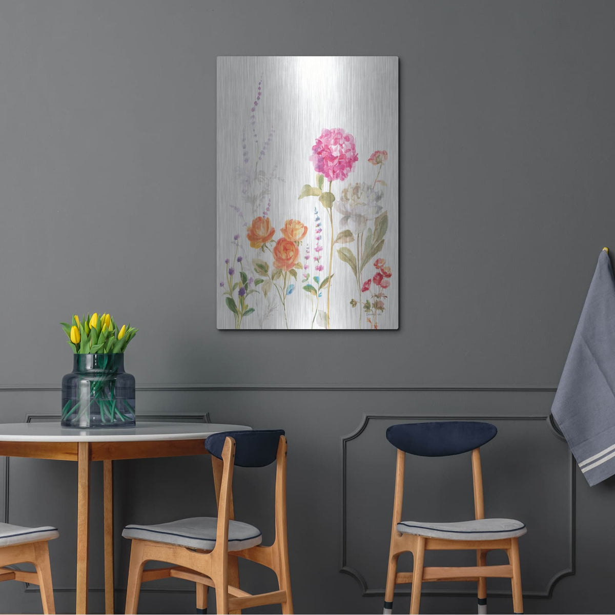 'Picket Fence Flowers 2' by Danhui Nai – Metal Wall Art, 24x36 room view