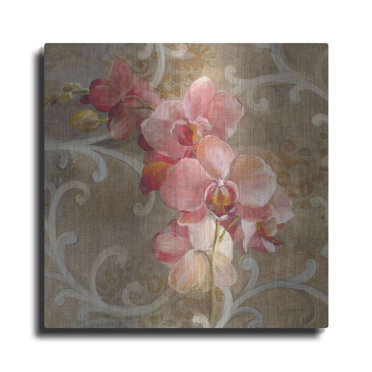 'Pink Orchid' by Danhui Nai – Metal Wall Art