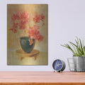 'Pink Orchids In Black Vase' by Danhui Nai – Metal Wall Art, 12x16 room view