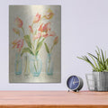 'Pink Tulips' by Danhui Nai – Metal Wall Art, 12x16 room view