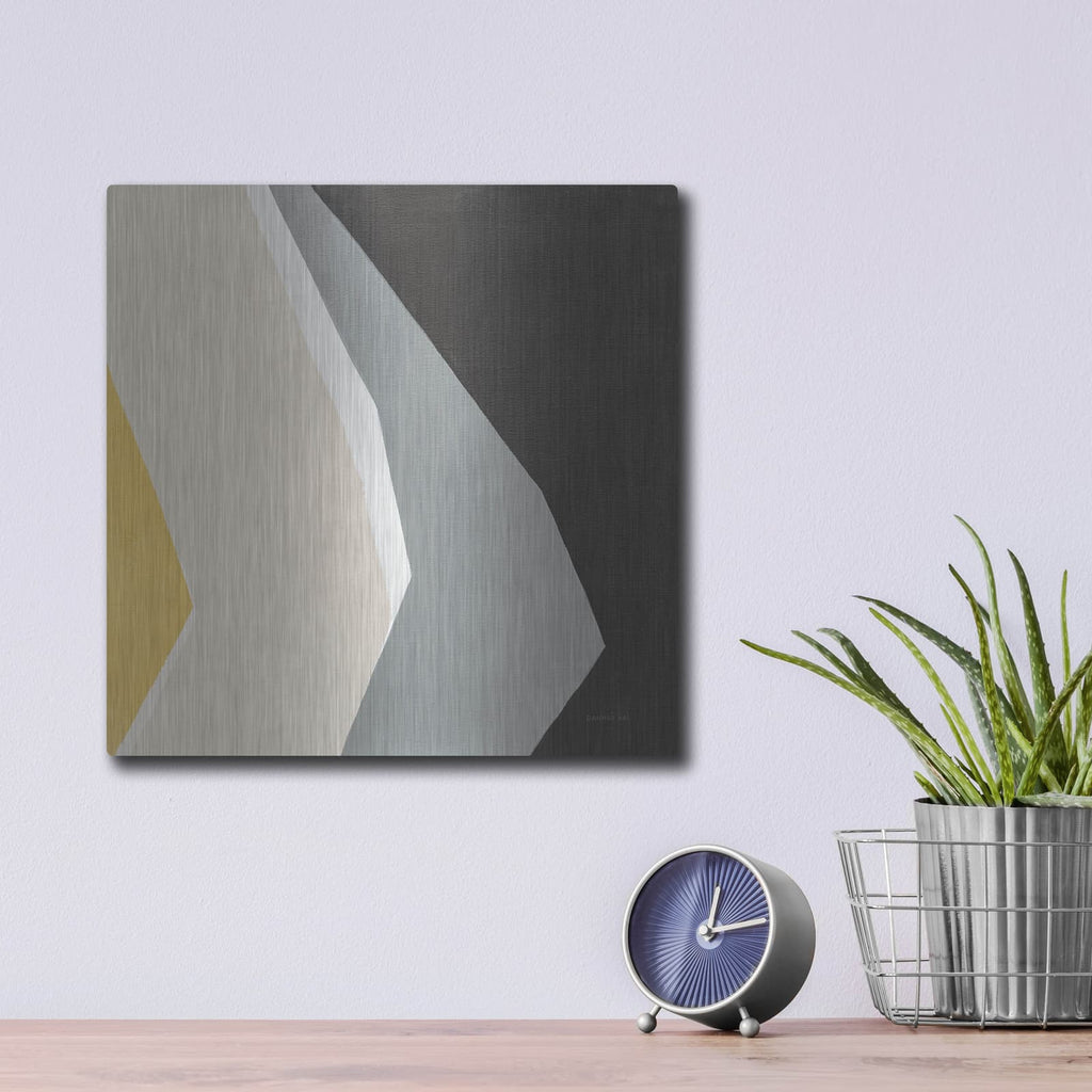 'Prismatic Yellow' by Danhui Nai – Metal Wall Art, 12x12 room view