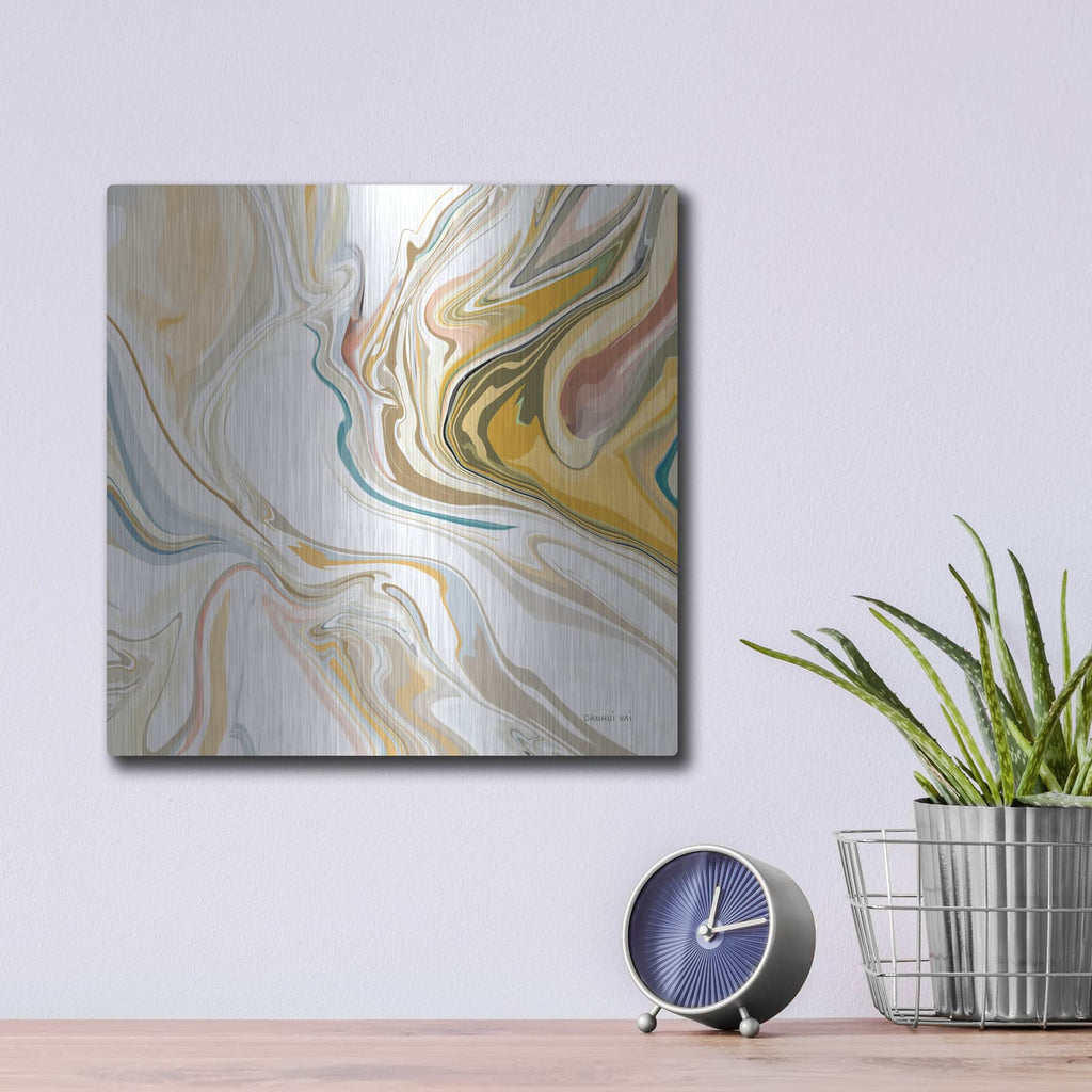'Psychedelic Neutral 3' by Danhui Nai – Metal Wall Art, 12x12 room view