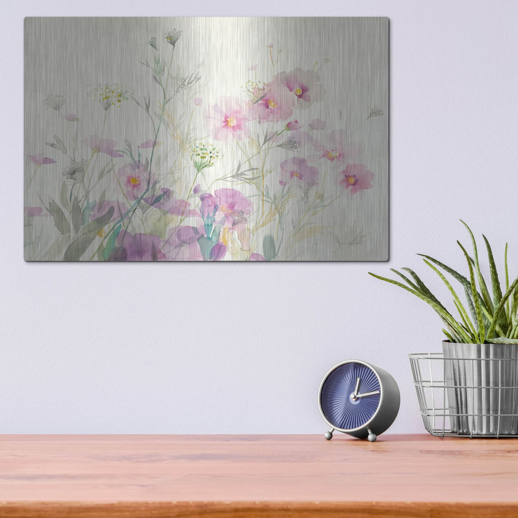 'Queen Annes Lace And Cosmos' by Danhui Nai – Metal Wall Art, 16x12 room view