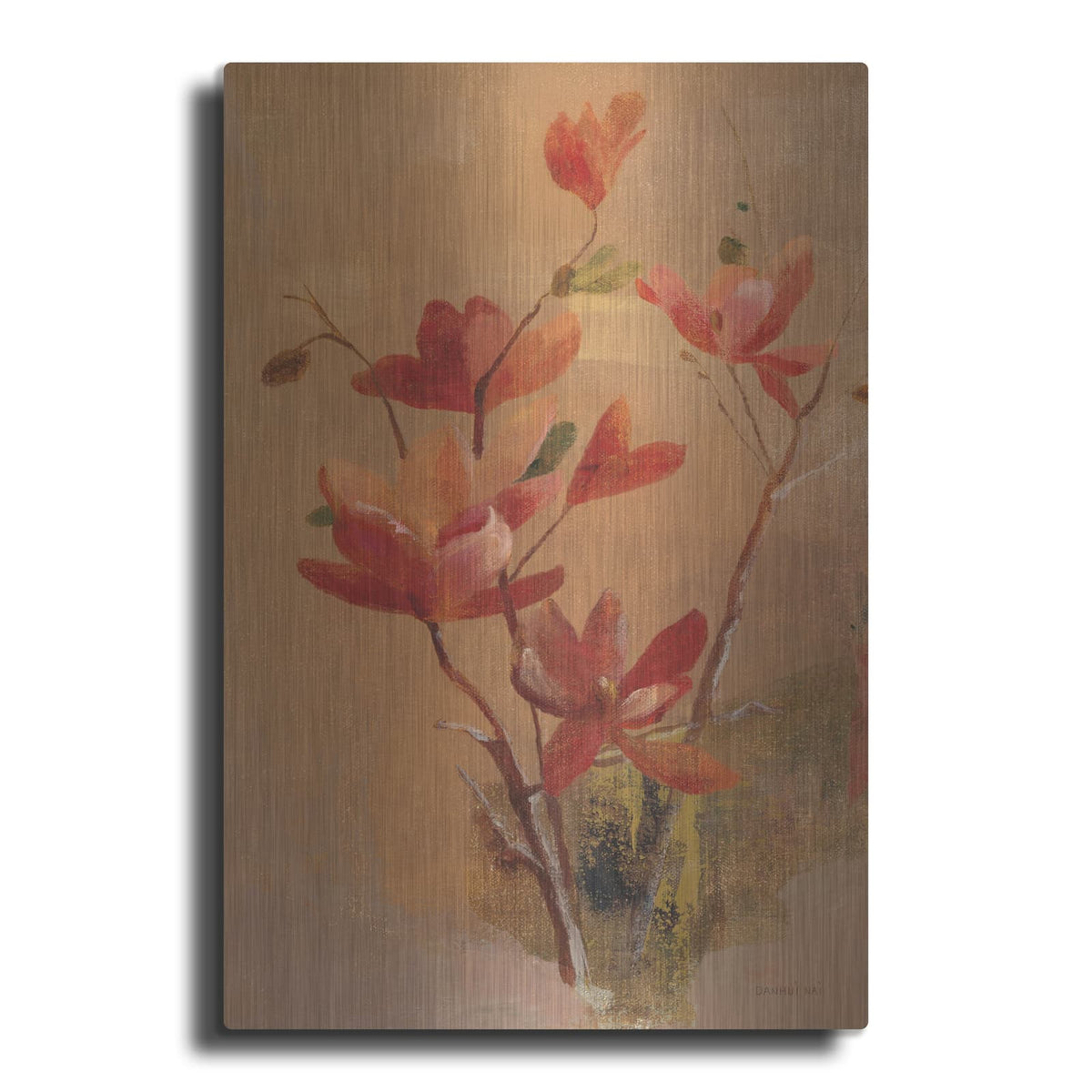 'Red Magnolia' by Danhui Nai – Metal Wall Art