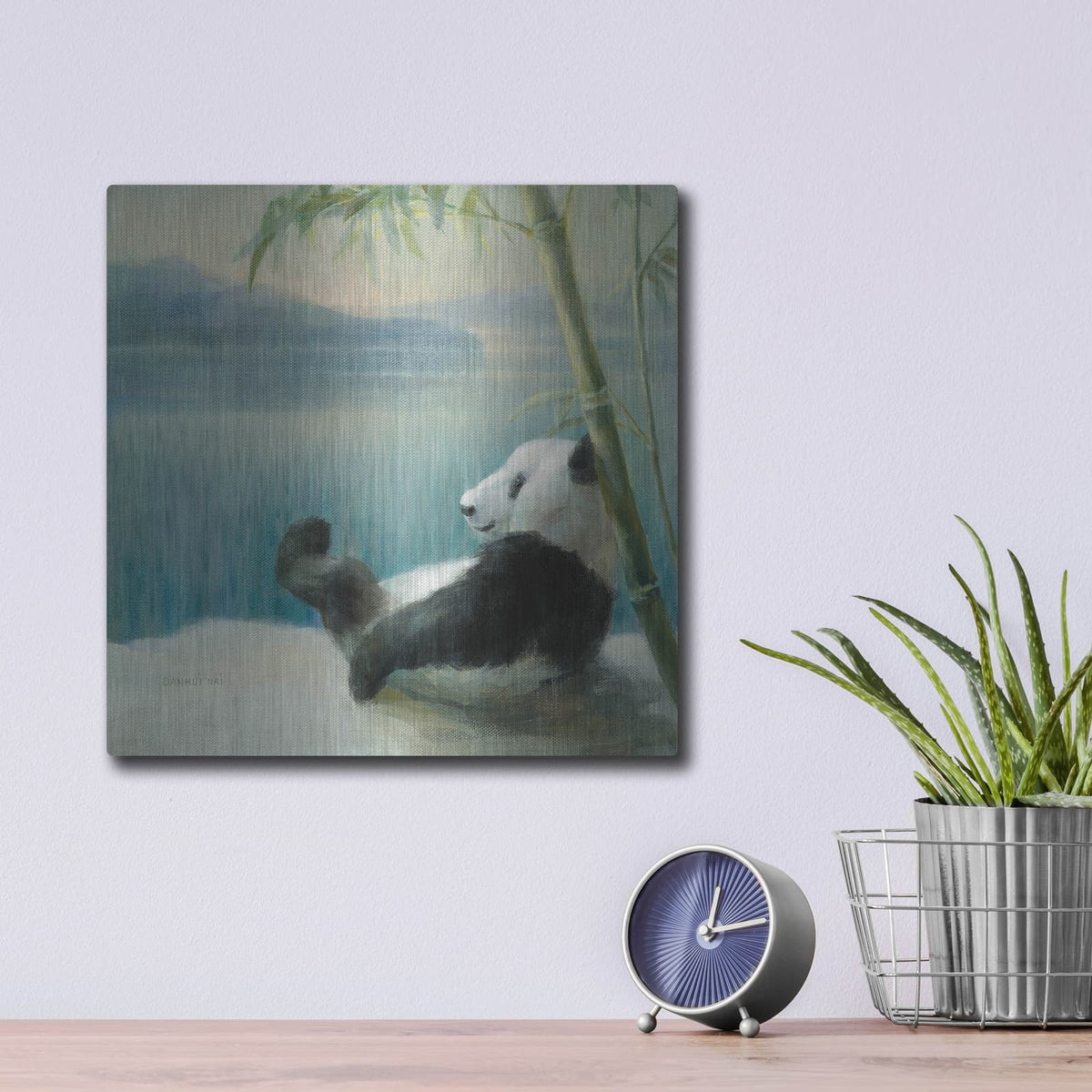 'Resting In Bamboo' by Danhui Nai – Metal Wall Art, 12x12 room view