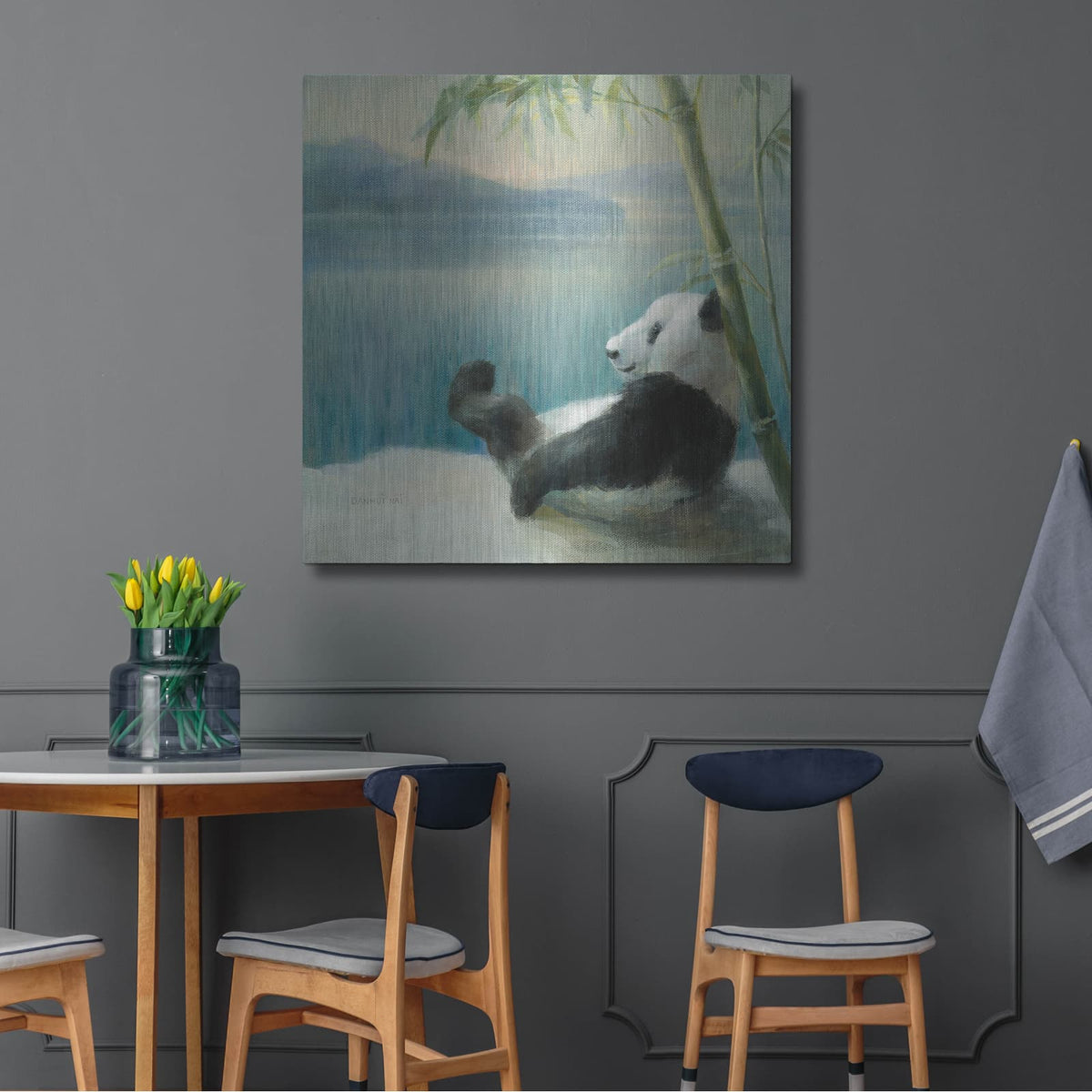 'Resting In Bamboo' by Danhui Nai – Metal Wall Art, 36x36 room view
