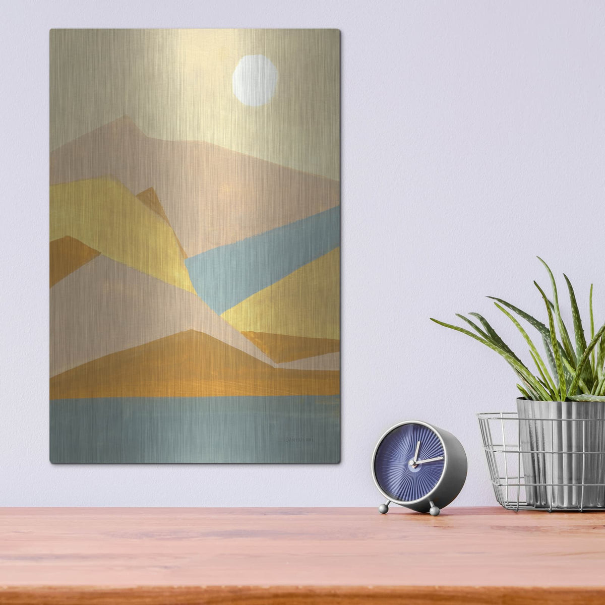 'Retro Abstract 1' by Danhui Nai – Metal Wall Art, 12x16 room view