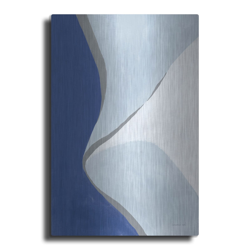 'Retro Abstract 3 Blue' by Danhui Nai – Metal Wall Art