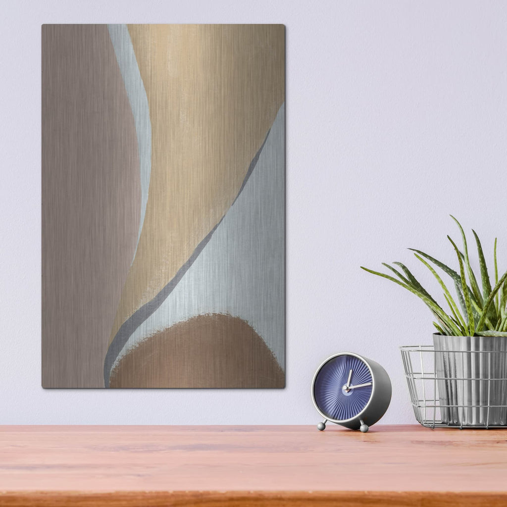 'Retro Abstract 3 Brown' by Danhui Nai – Metal Wall Art, 12x16 room view