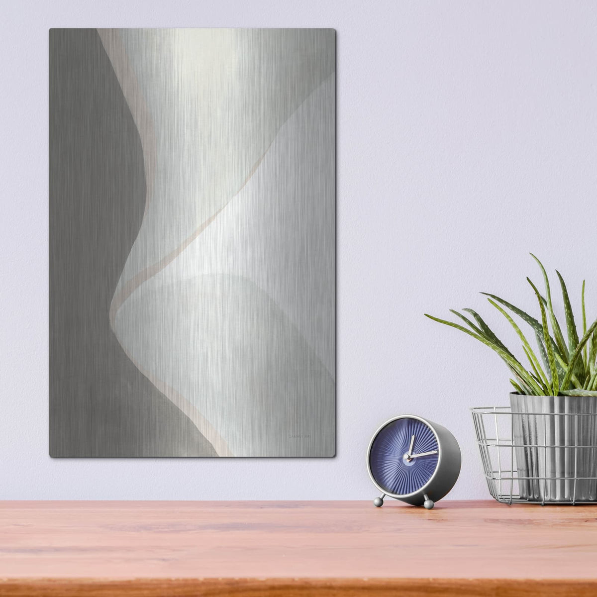 'Retro Abstract 3 Neutral' by Danhui Nai – Metal Wall Art, 12x16 room view