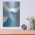 'Retro Abstract 6 Blue Green' by Danhui Nai – Metal Wall Art, 12x16 room view