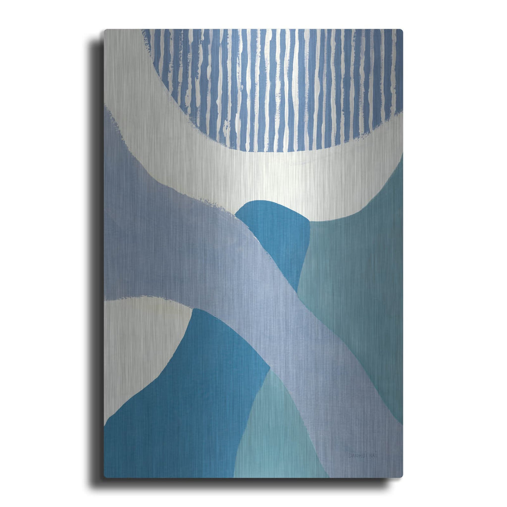 'Retro Abstract 6 Blue Green' by Danhui Nai – Metal Wall Art