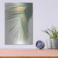 'Retro Big Leaf 2 Reversed Green Gold' by Danhui Nai – Metal Wall Art, 12x16 room view