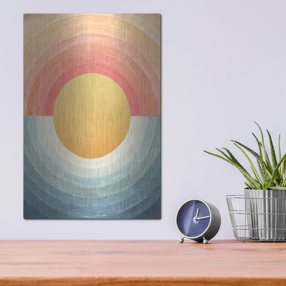 'Retro Vibes Abstract' by Danhui Nai – Metal Wall Art, 12x16 room view