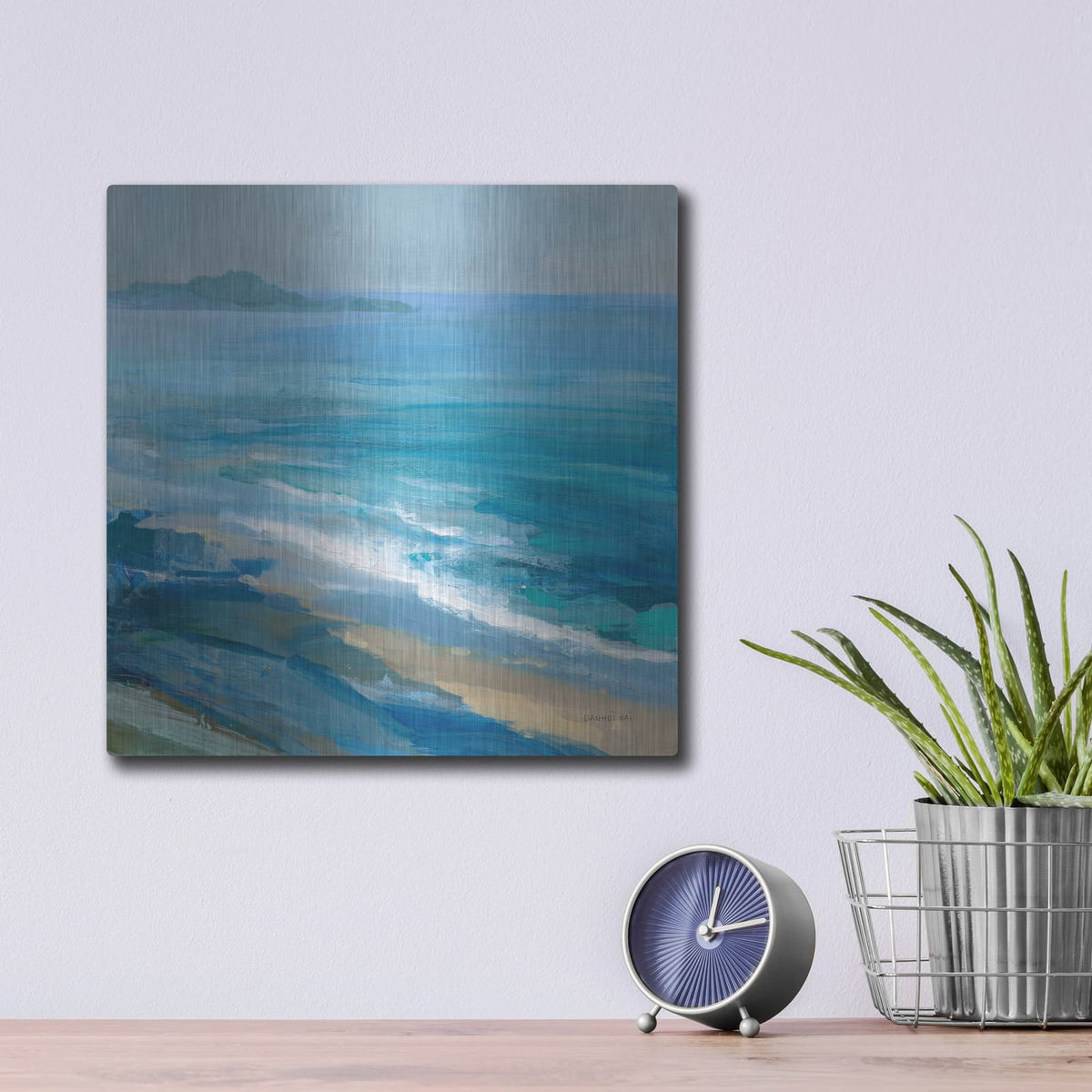 'Rocky Shoreline 2' by Danhui Nai – Metal Wall Art, 12x12 room view
