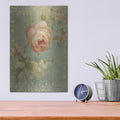 'Rose On Sage' by Danhui Nai – Metal Wall Art, 12x16 room view