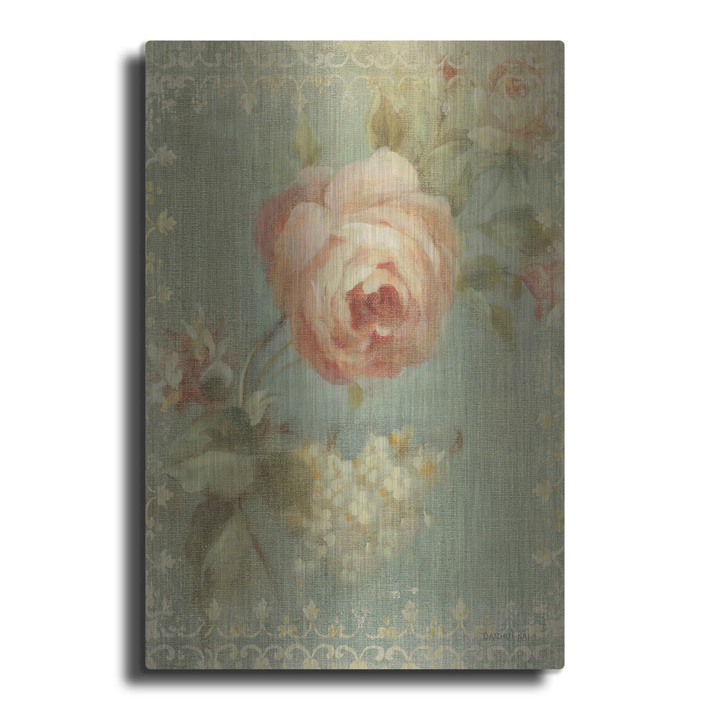 'Rose On Sage' by Danhui Nai – Metal Wall Art