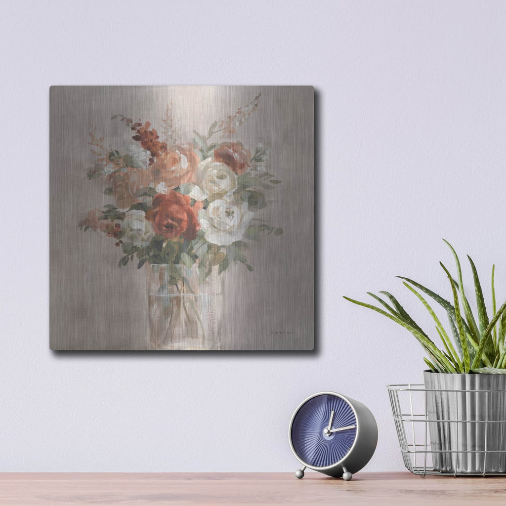 'Russet Bouquet Light' by Danhui Nai – Metal Wall Art, 12x12 room view