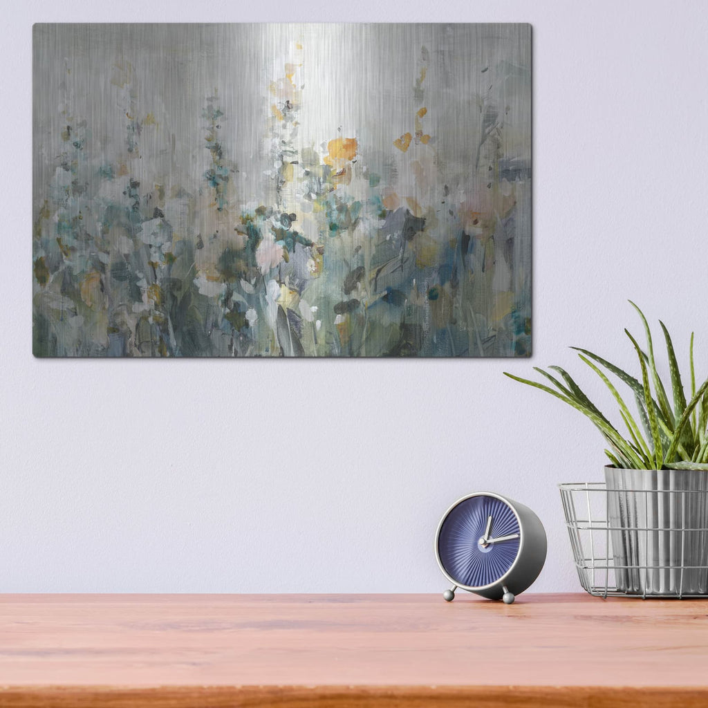 'Rustic Garden Neutral' by Danhui Nai – Metal Wall Art, 16x12 room view