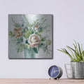 'Sage And Peach Flowers 1' by Danhui Nai – Metal Wall Art, 12x12 room view