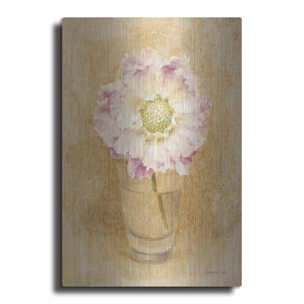 'Scabiosa Blossom In Glass' by Danhui Nai – Metal Wall Art