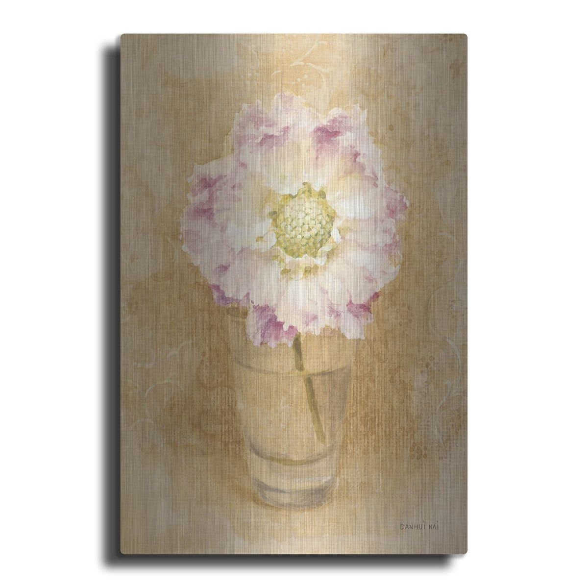 'Scabiosa Blossom In Glass' by Danhui Nai – Metal Wall Art