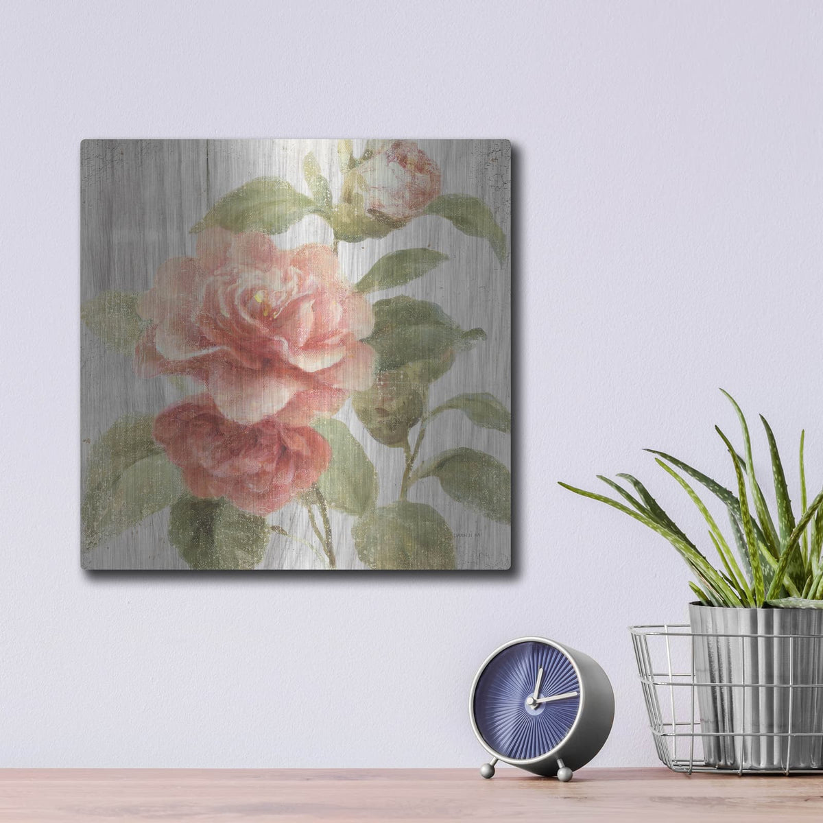 'Scented Cottage Florals 3 C' by Danhui Nai – Metal Wall Art, 12x12 room view