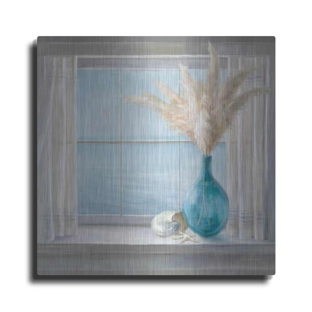 'Seaside Cottage View Shell' by Danhui Nai – Metal Wall Art
