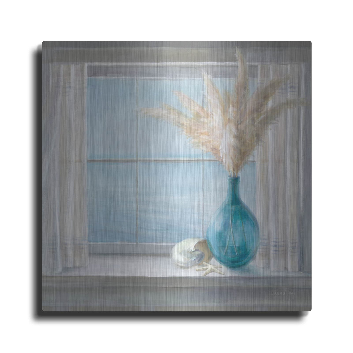 'Seaside Cottage View Shell' by Danhui Nai – Metal Wall Art