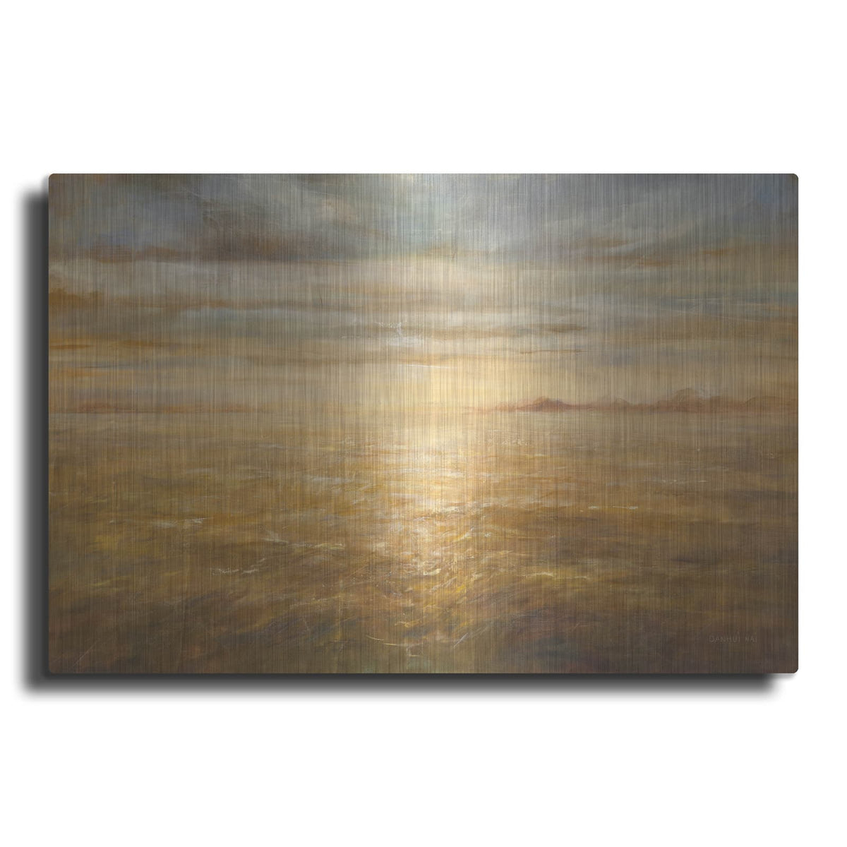 'Serene Sea 1 Gold' by Danhui Nai – Metal Wall Art