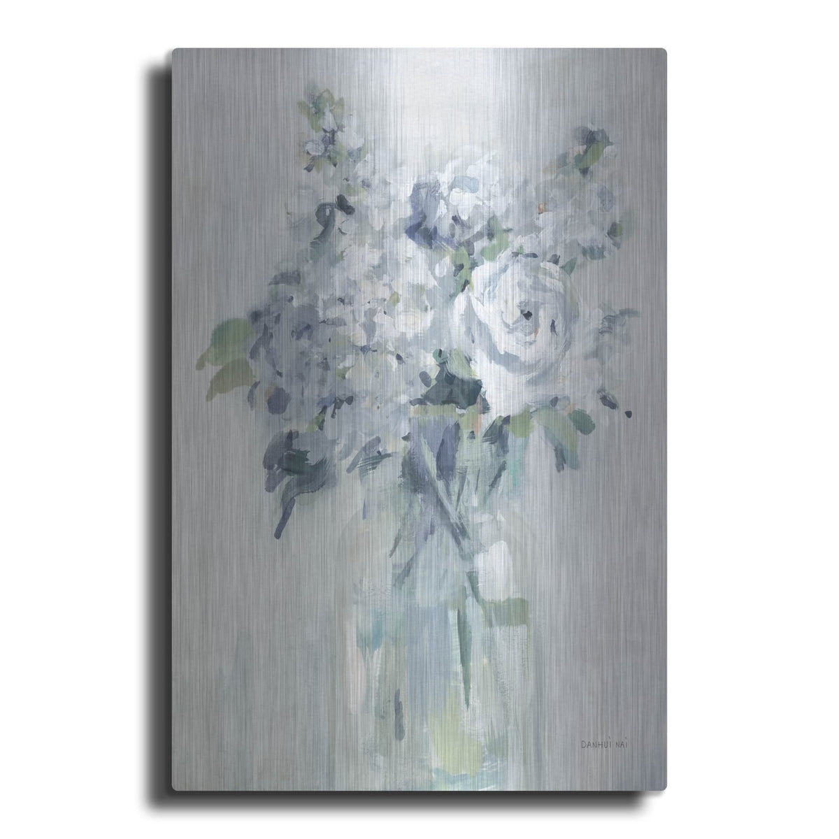 'Shades Of White Bouquet Neutral C' by Danhui Nai – Metal Wall Art