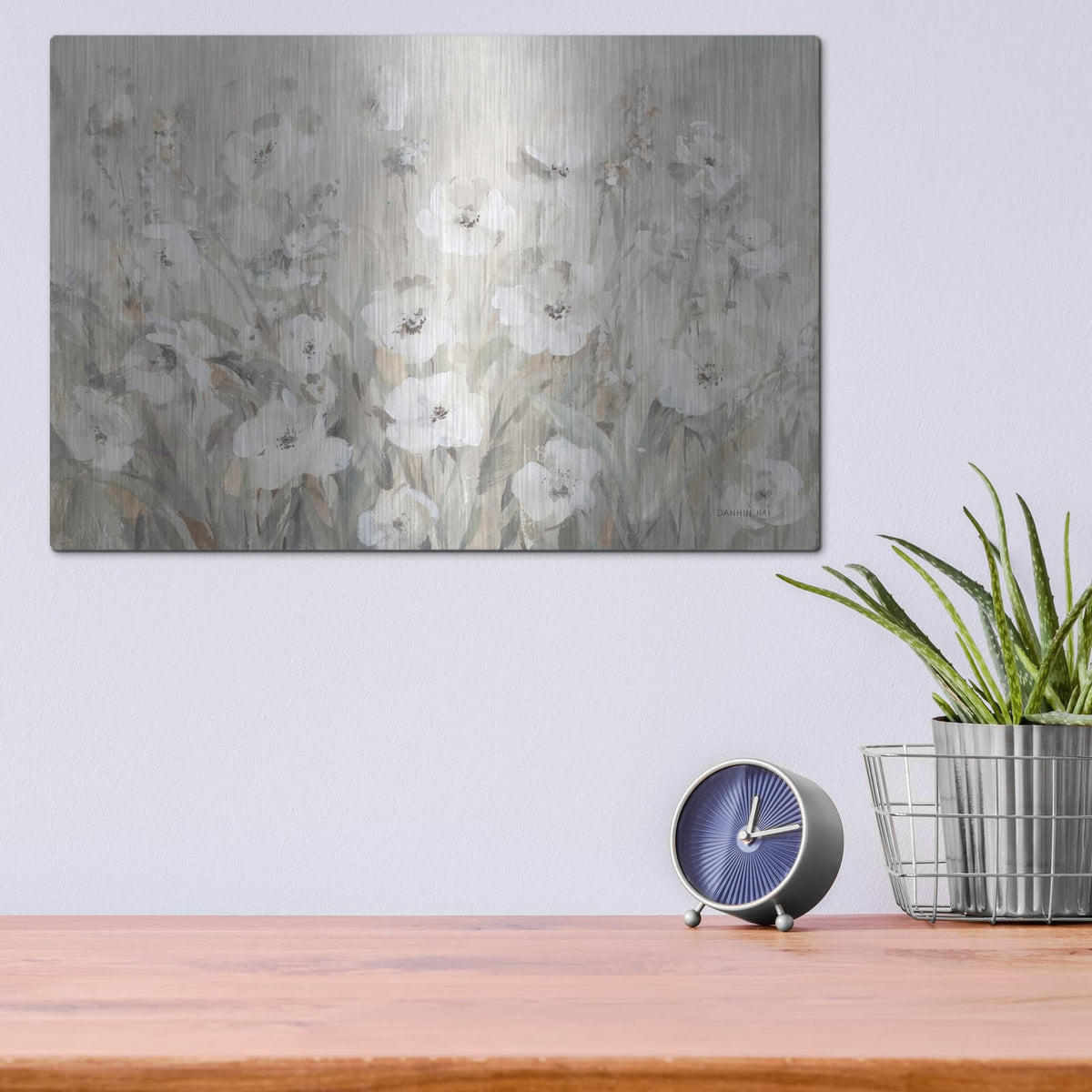 'Shades Of White Summer' by Danhui Nai – Metal Wall Art, 16x12 room view