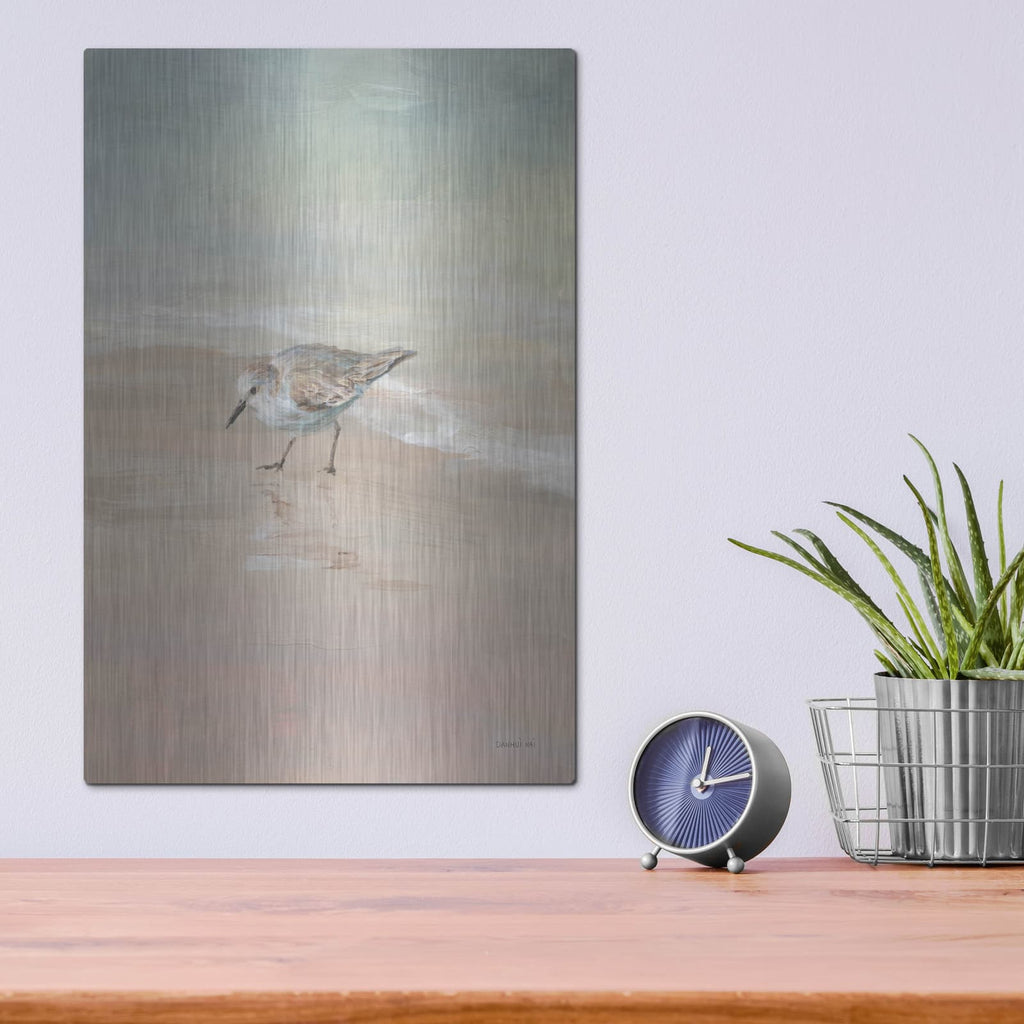 'Shorebirds On The Sand 3' by Danhui Nai – Metal Wall Art, 12x16 room view