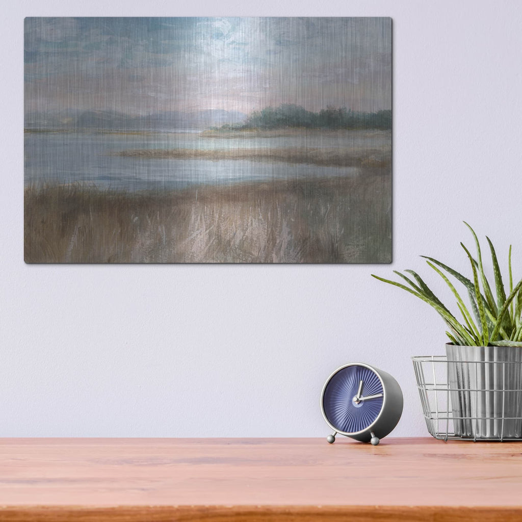 'Silver Waters' by Danhui Nai – Metal Wall Art, 16x12 room view