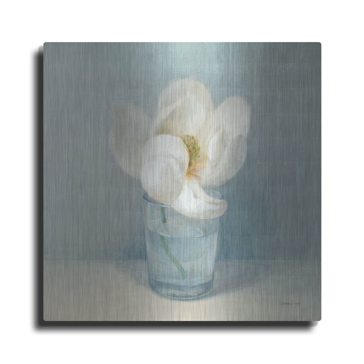 'Single White Magnolia' by Danhui Nai – Metal Wall Art